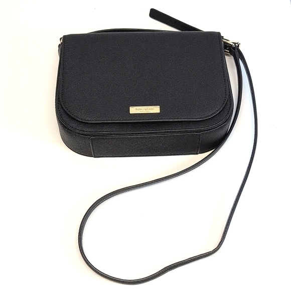 kate spade laurel way carsen saffiano leather crossbody bag black EUC - Picture 3 of 9